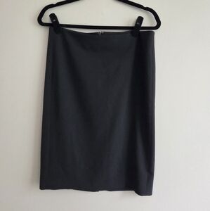 Theory Wool Pencil Edition‎ Knee Length Fitted Zip Lined Skirt In Black Size 8